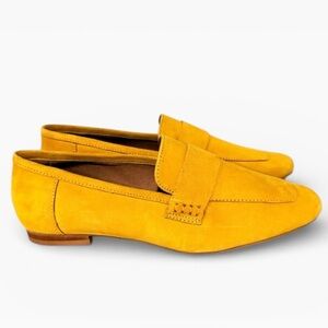 ASOS Suede Mustard Penny Loafers Ballet Flats Size 6
